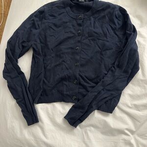 French Connection Navy Buttoned Sweater